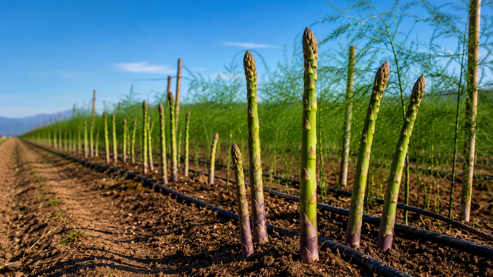 Cultivo de espárrago en campo